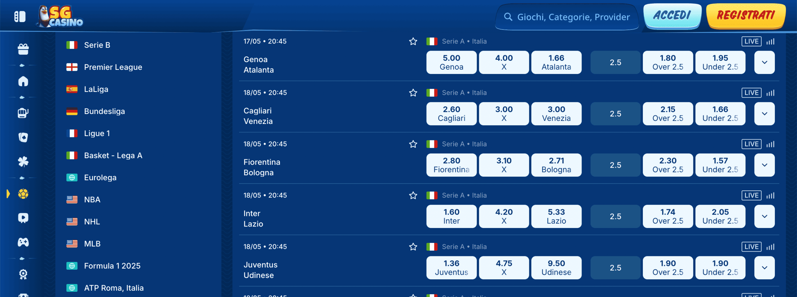 SGCasino Scommesse